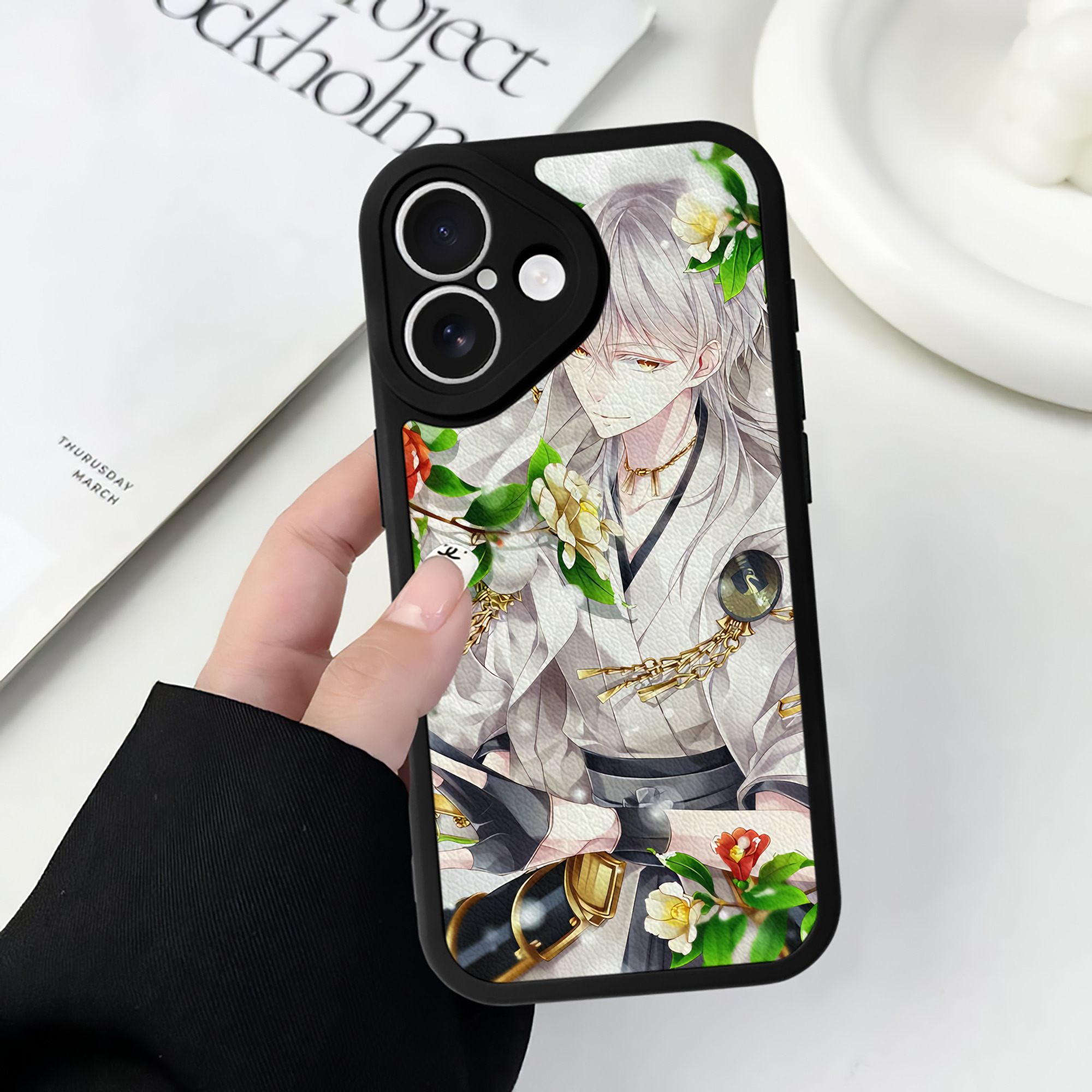 （画像用） 刀剣乱舞 Touken Ranbu 【iPhone 16シリーズ対応】シリコンスマホケース（レザー調） 材質：シリコン